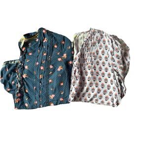 Matilda Jane Women’s Shirts - Lot Of 2, Size Medium Purple/navy